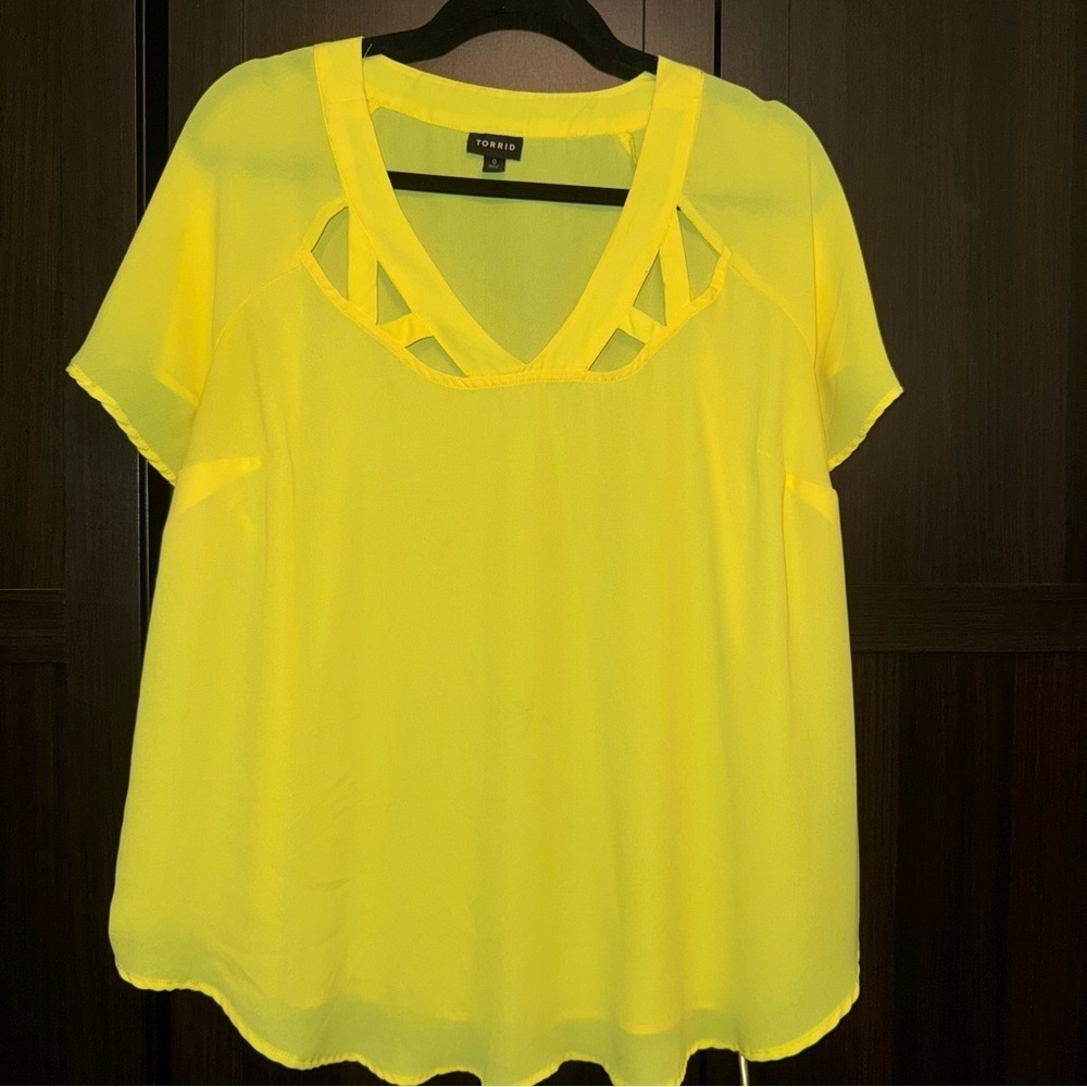 Torrid Sunny Yellow Cutout Blouse​​​